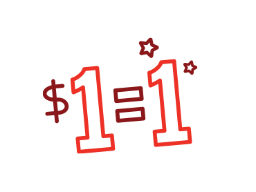 $1 equals 1 point